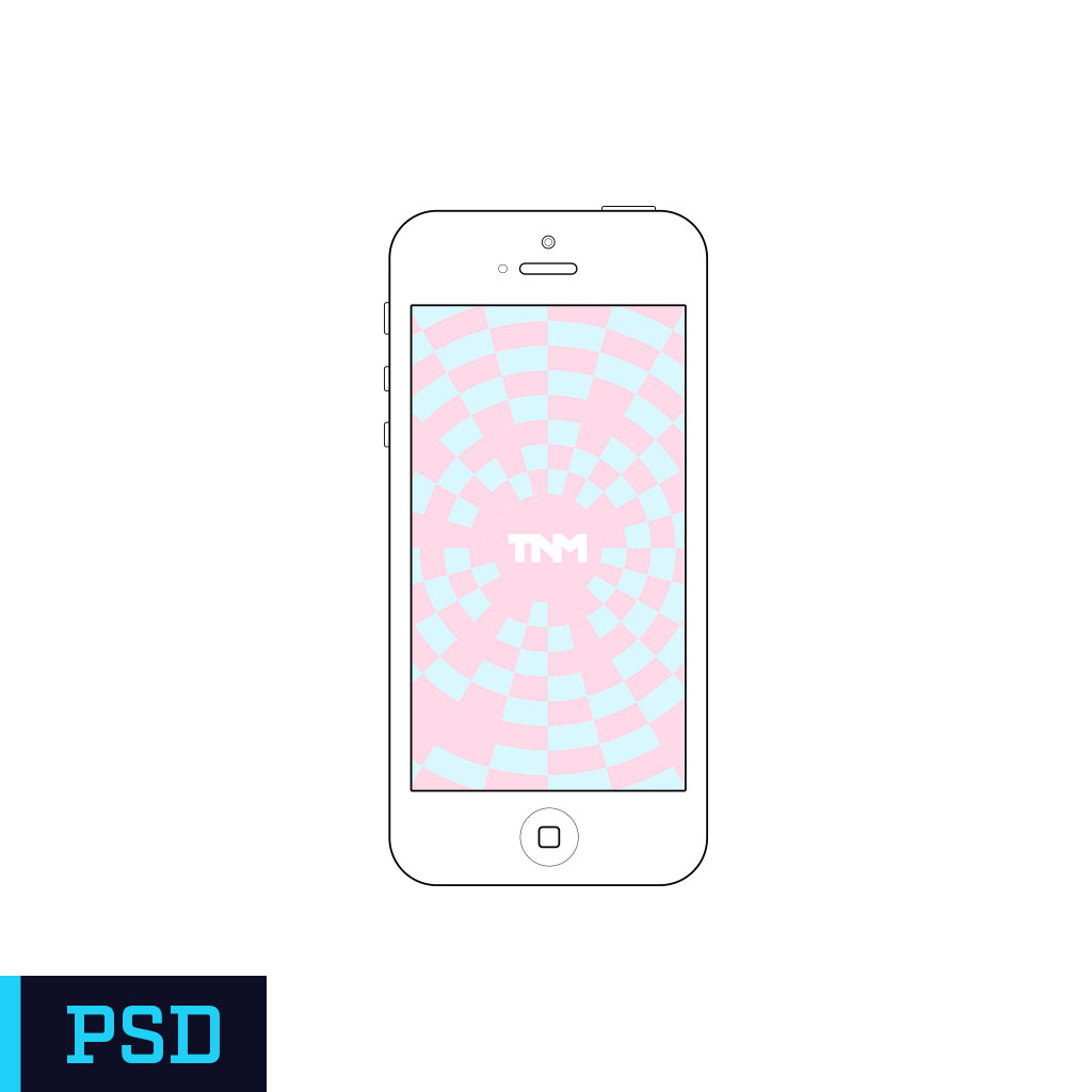 1024x1024 Vector Mockup Photoshop Template For Apple Iphone
