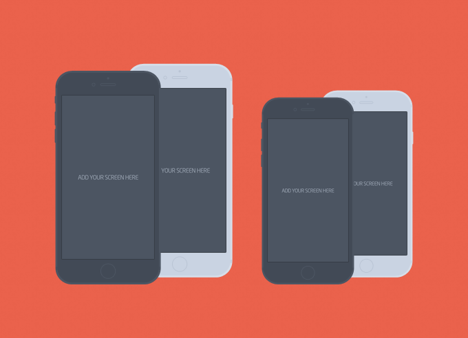 680x492 Free Iphone Plus Flat Mockup Files, Vectors Graphics