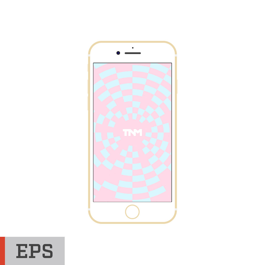 1024x1024 Flat Vector Mockup Template For Apple Iphone Gold