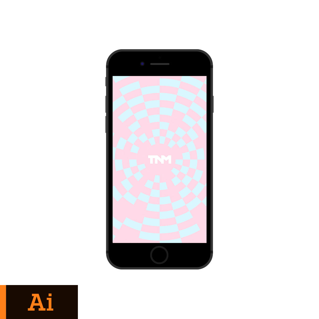 1024x1024 Flat Vector Mockup Illustrator Template For Apple Iphone Black