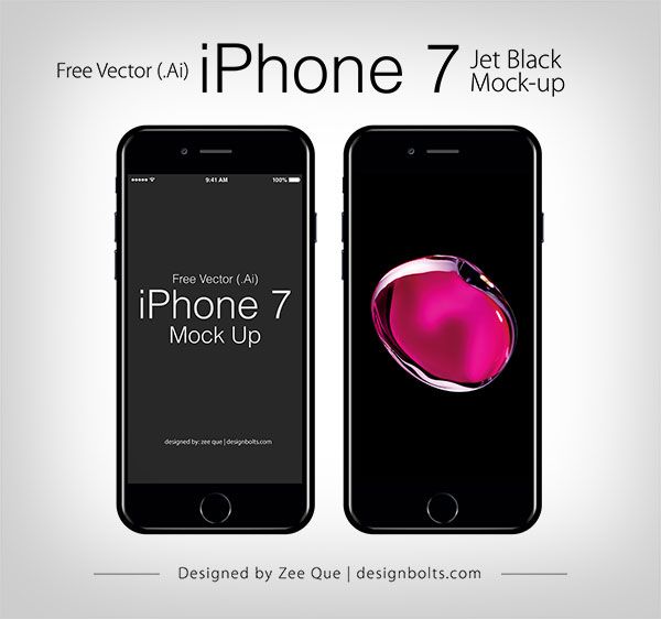 600x562 Free Vector Apple Iphone Jet Black Mock Up Format