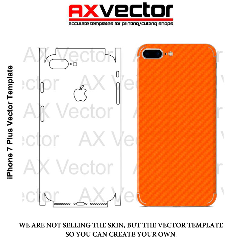 800x800 Iphone Plus Vector Template, Accurate Contour Cut For Skins