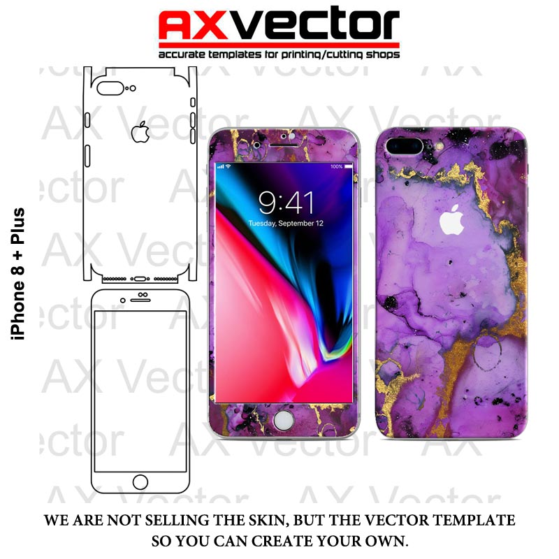 800x800 Iphone Plus Vector Template, Accurate Contour Cut For Skins