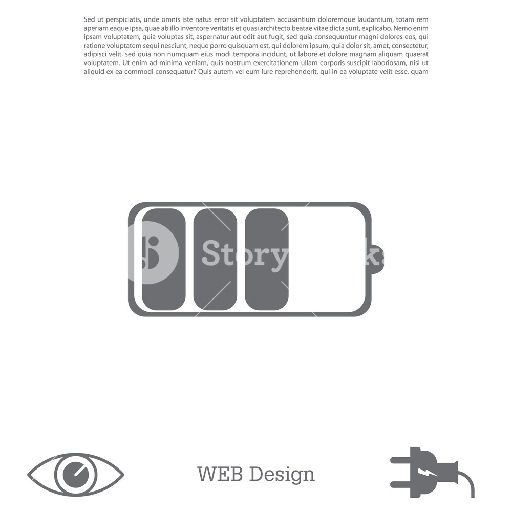 1000x1000 Battery Icon Vector Illustration Royalty Free Stock Image