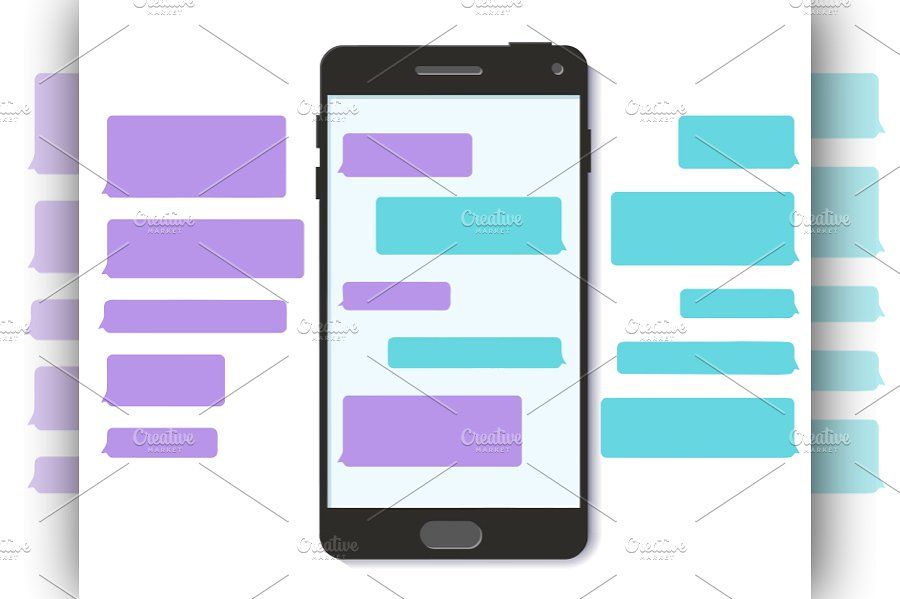 900x599 Vector Chat Text Message Bubble