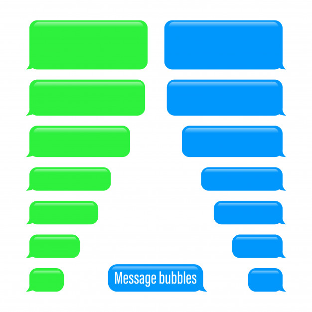 626x626 Flat Messages Bubbles Chat Interface Message Bubbles Vector