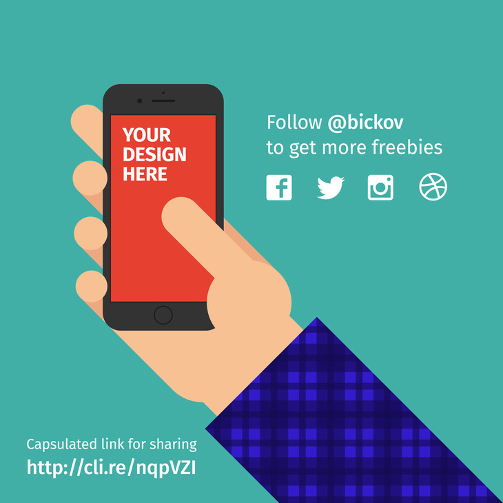 730x730 Free Flat Iphone Vector Mockup