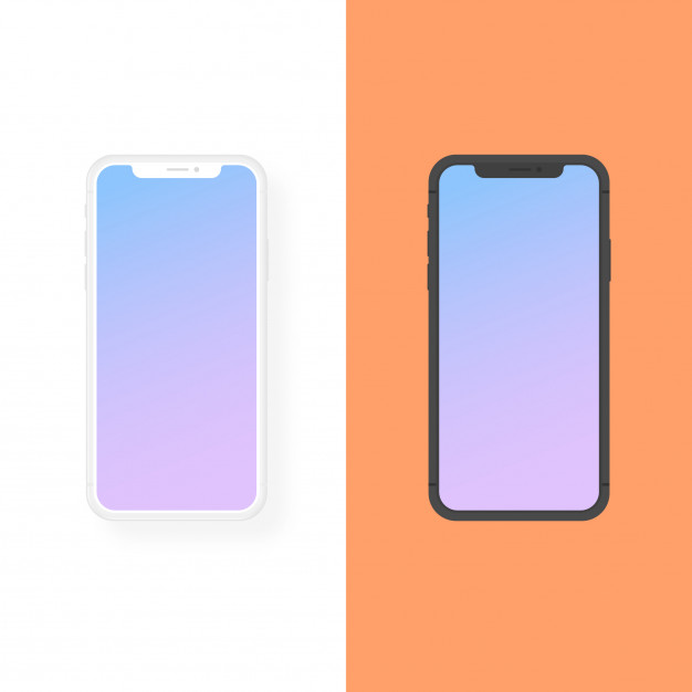 626x626 Iphone Clay And Flat Design Vector Mockup Vector Premium Download