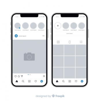 350x350 Template Of Instagram Photo Frame On Iphone
