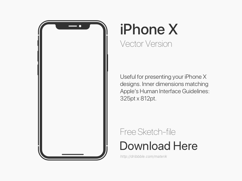 800x600 Iphone X Vector Mockup Freebie