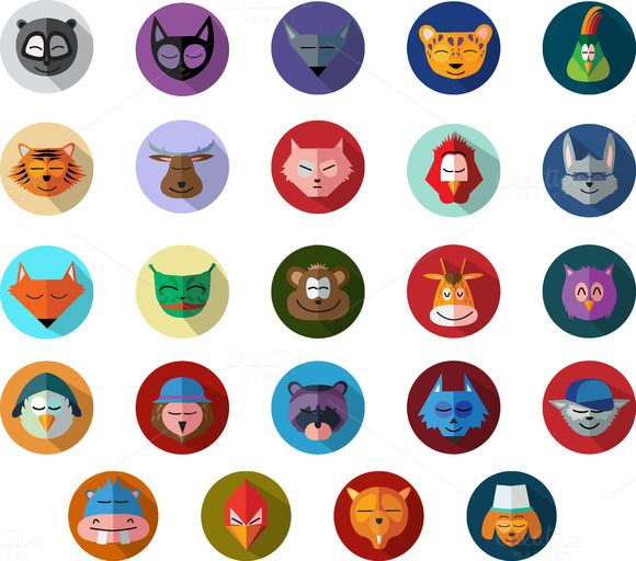 580x512 Set Of Flat Animal Icons