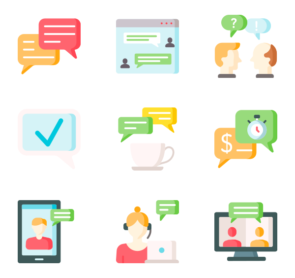 600x564 Speech Bubble Icons