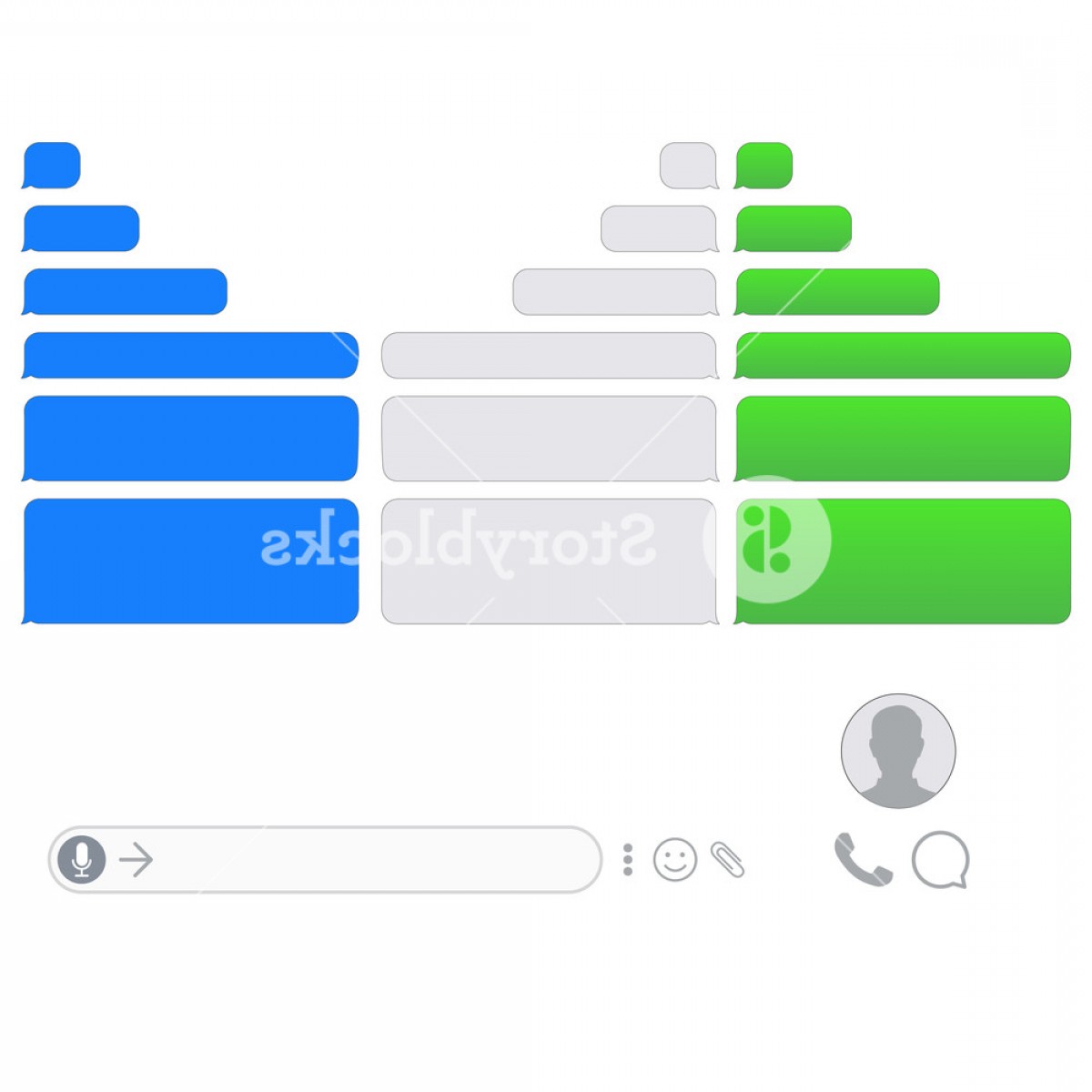 1200x1200 Vector Phone Chat Bubbles Sms Messages Vector Illustration
