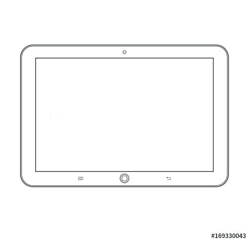 500x484 Tablet Computer Outline Icon Modern Vector Wireframe Template