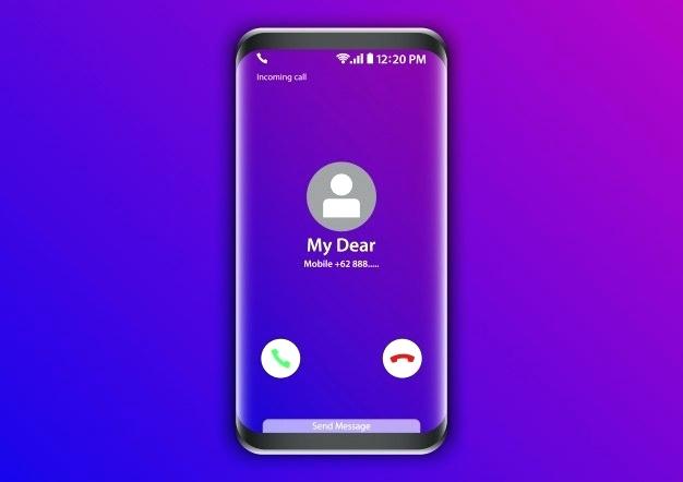 626x442 Incoming Call Screen Template Vector Premium Download Iphone