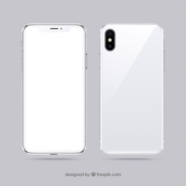 626x626 Iphone X With White Screen Vector Free Download