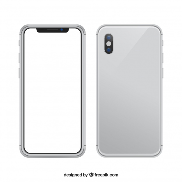 626x626 Iphone X With White Screen In Realistic Style Vector Free Download