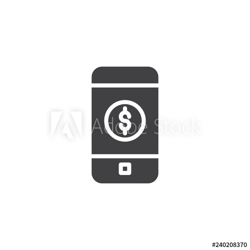 500x500 Mobile Payment Screen Vector Icon Filled Flat Sign For Mobile