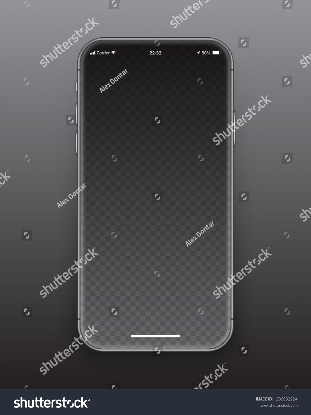 1200x1600 Photo Realistic Frameless Smartphone Iphone Xs Max Blank Screen