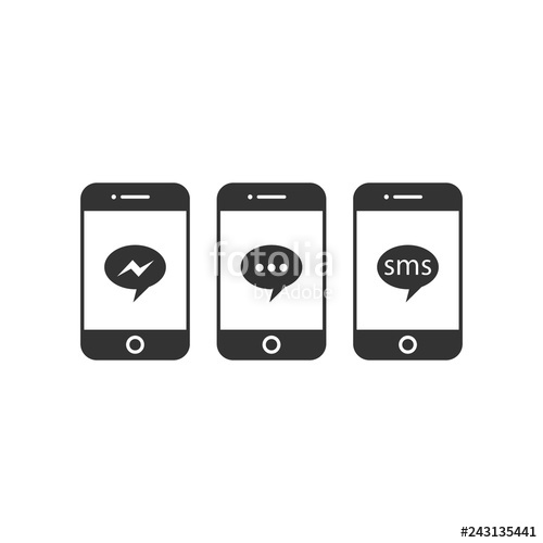 Smartphone Simple Icon With Message And Sms Bubble Smartphone 500x500 Smartphone Simple Icon With Message And Sms Bubble Smartphone