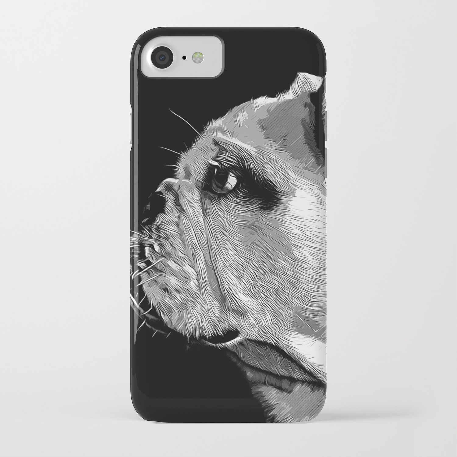 1500x1500 English Bulldog Dog Vector Art Black White Iphone Case