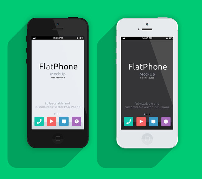 650x575 Iphone Flat Design Mockup