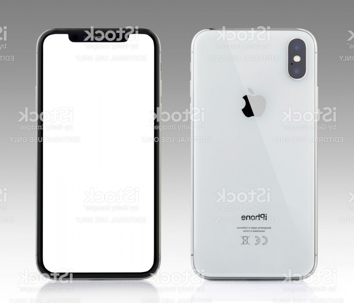 1228x1050 Apple Iphone X Silver White Blank Screen And Rear View Gm