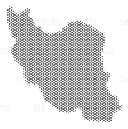 445x450 Schematic Iran Map Vector Halftone Territorial Scheme Grey