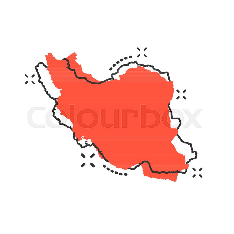 800x800 Vector Cartoon Iran Map Icon In Comic Stock Vector Colourbox
