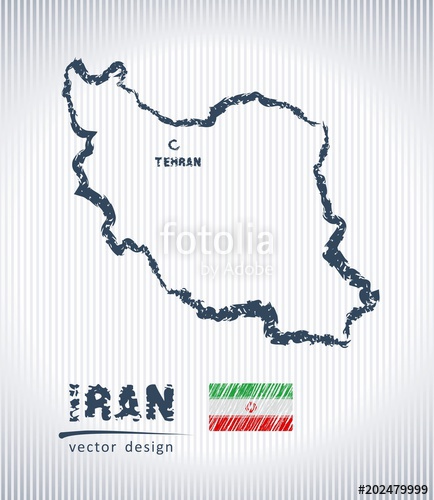 Iran Vector Chalk Drawing Map Isolated On A White Background 434x500 Iran Vector Chalk Drawing Map Isolated On A White Background
