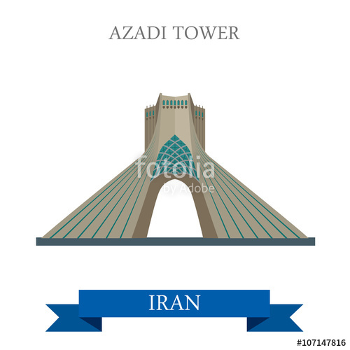 Azadi Tower In Tehran Iran Vector Flat Attraction Landmarks Stock 500x500 Azadi Tower In Tehran Iran Vector Flat Attraction Landmarks Stock