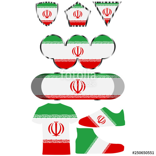 Set With The Image Of The Flag Of Iran Vector Stock Image 500x500 Set With The Image Of The Flag Of Iran Vector Stock Image
