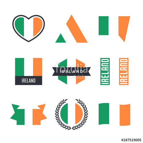 500x500 Ireland Flag Vector Icons And Logo Design Elements With The Irish