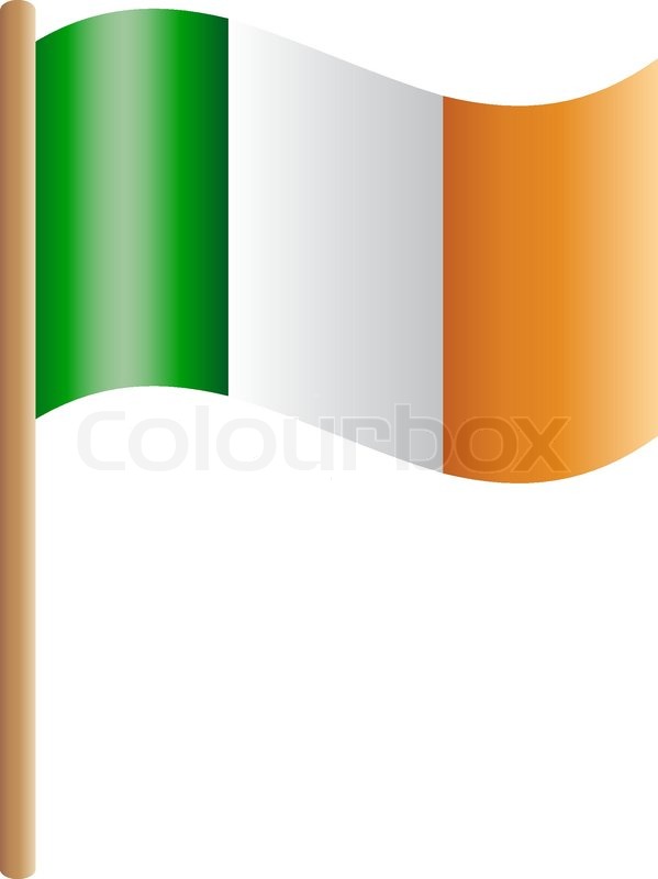 599x800 Flag Of Ireland On Staff Stock Vector Colourbox