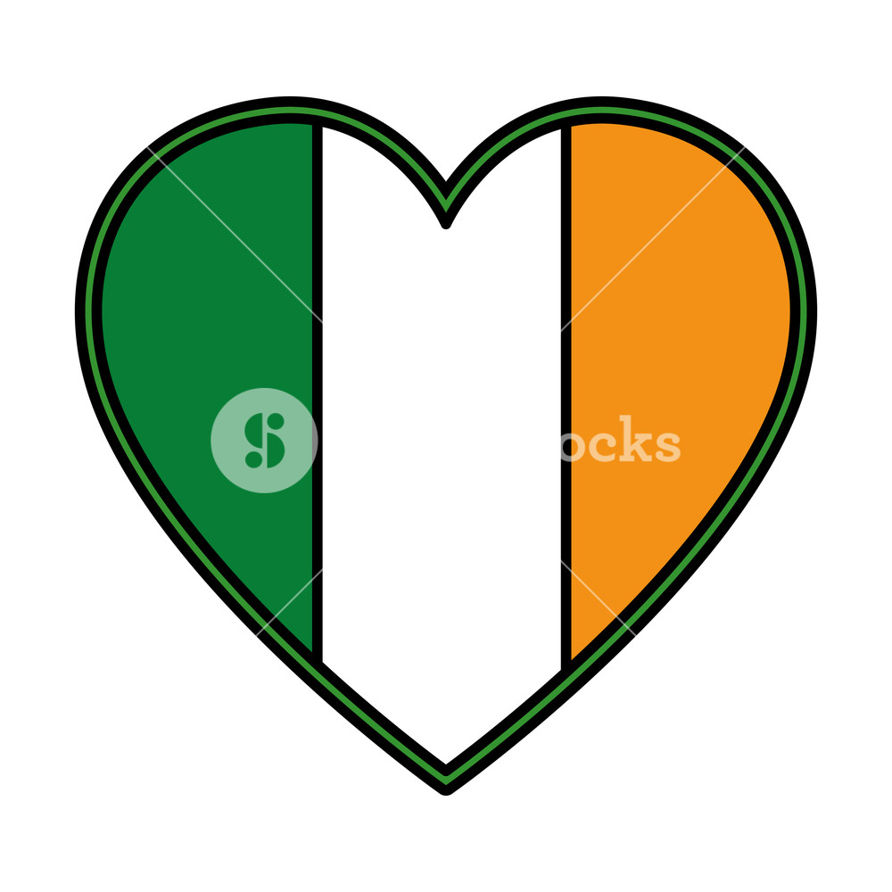1000x1000 Heart With Ireland Flag Vector Illustration Design Royalty Free