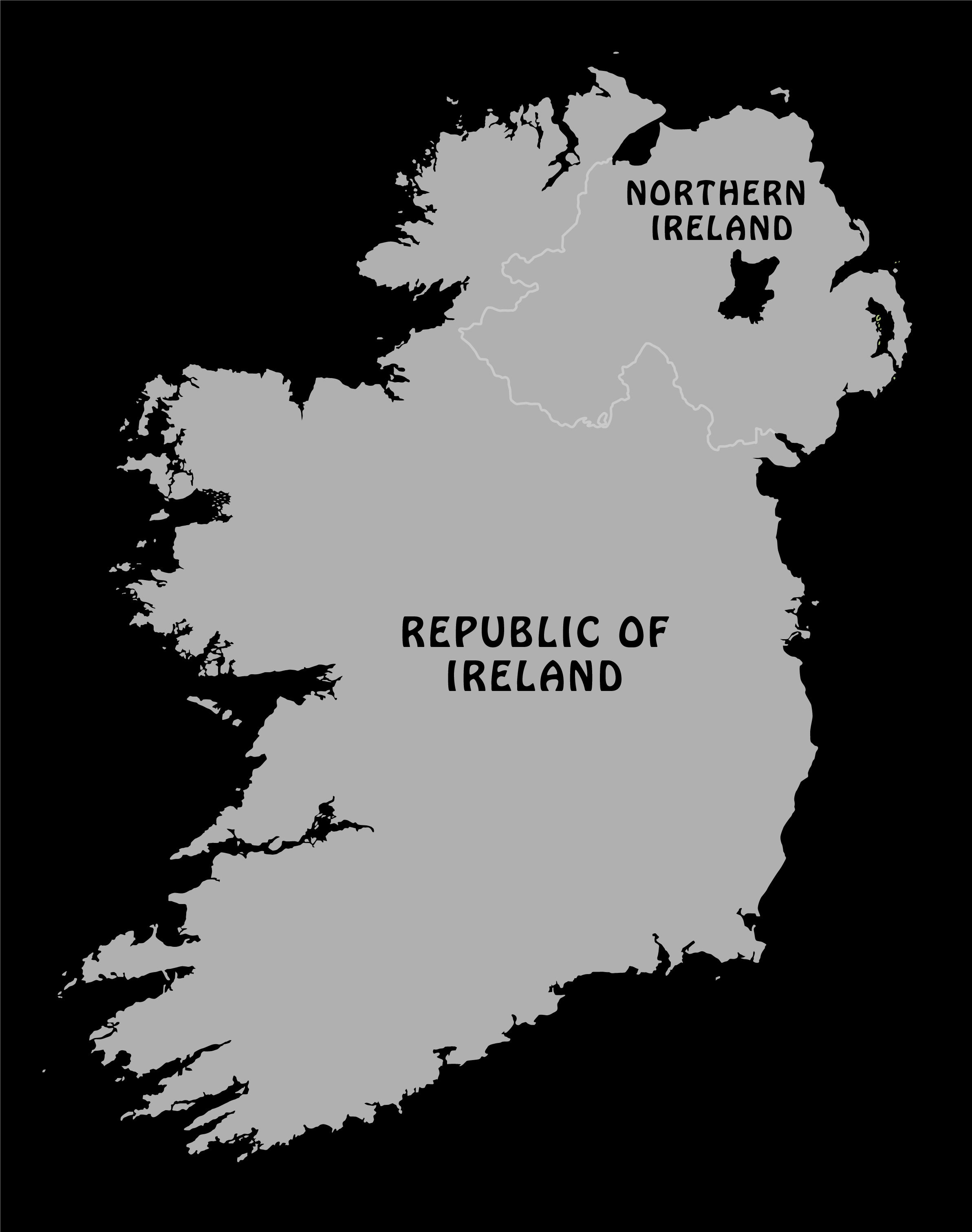 2385x3024 Ireland Outline Map