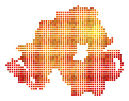 450x354 Pixel Orange Northern Ireland Map Vector Territory Map In Bright