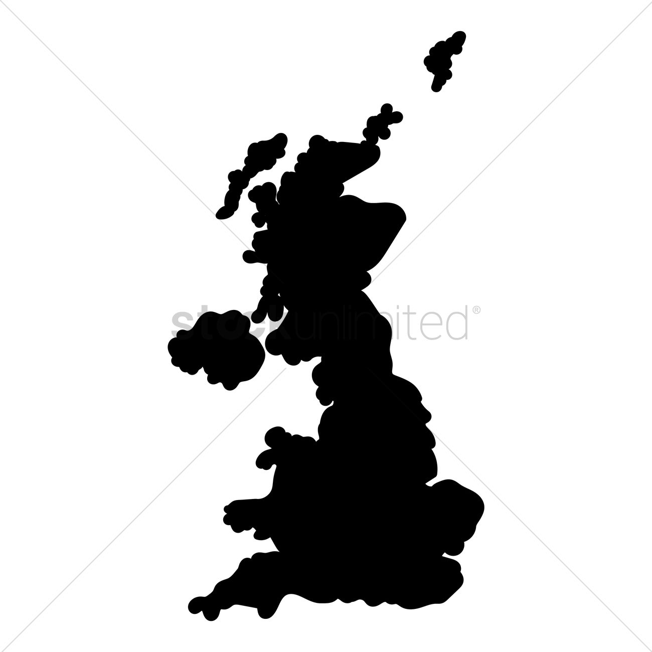 1300x1300 United Kingdom Of Britain And Northern Ireland Map Vector Image