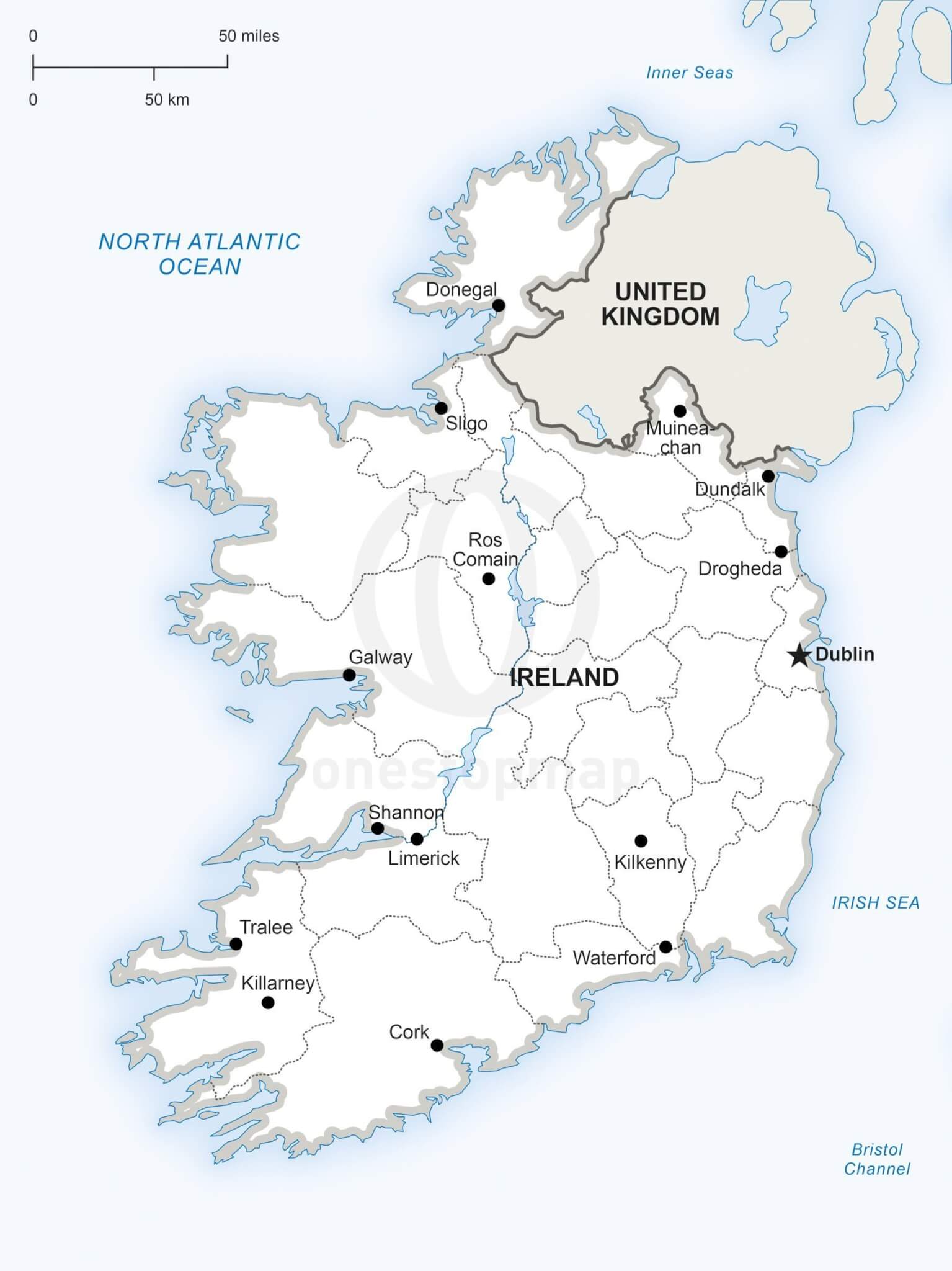 1535x2048 Vector Map Of Ireland Political One Stop Map