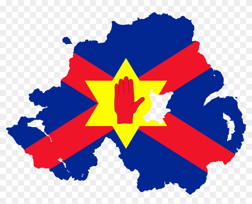 840x681 Flag Map Of Northern Ireland