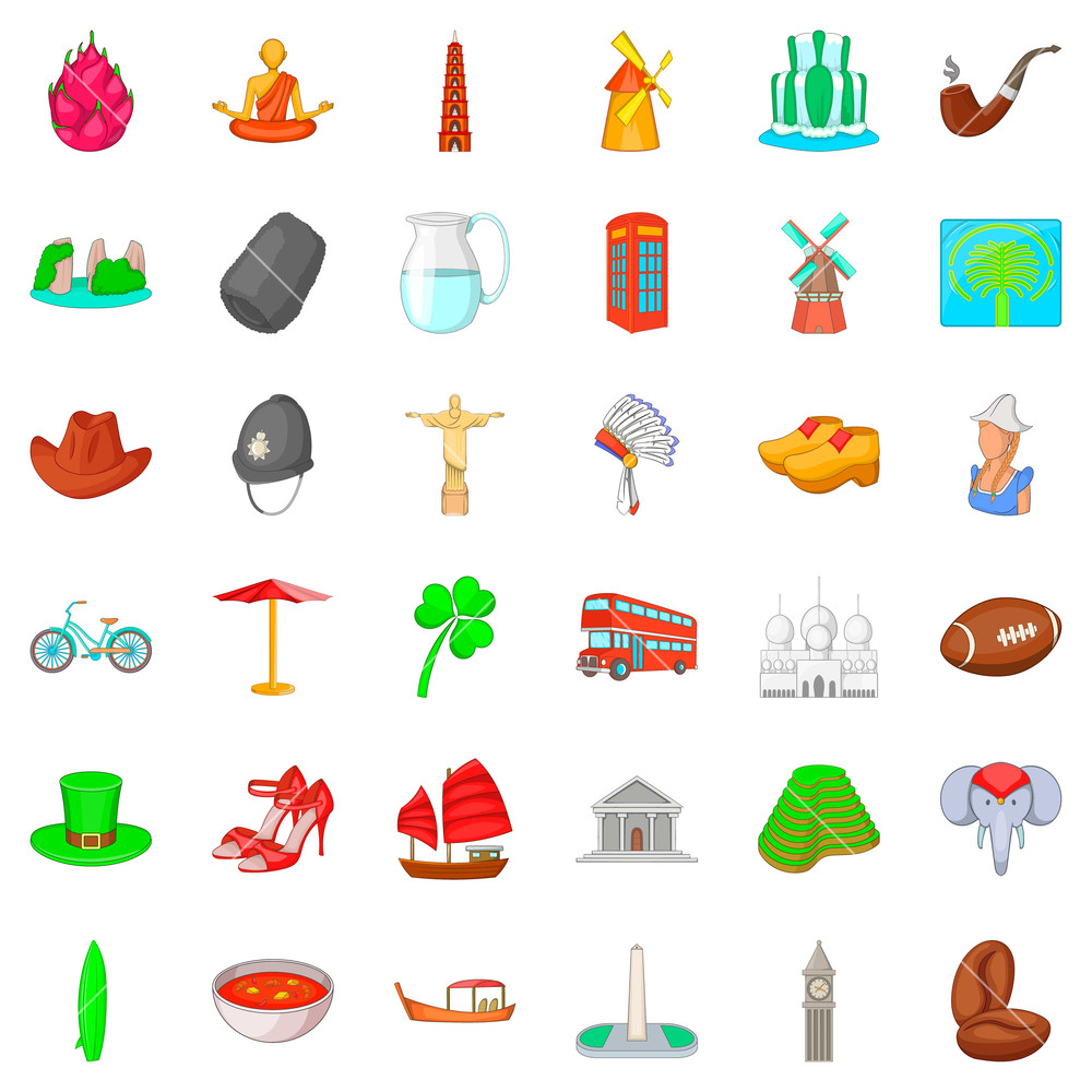 1000x1000 Ireland Icons Set Cartoon Style Of Ireland Vector Icons