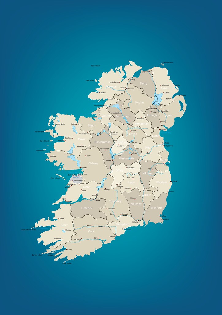 Карта ирландии с городами. Ирландия на карте. Карта Ирландии вектор. Ирландия карта очертания.