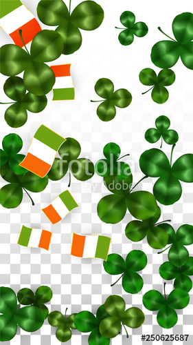 281x500 Vector Clover Leaf And Ireland Flag Isolated On Transparent