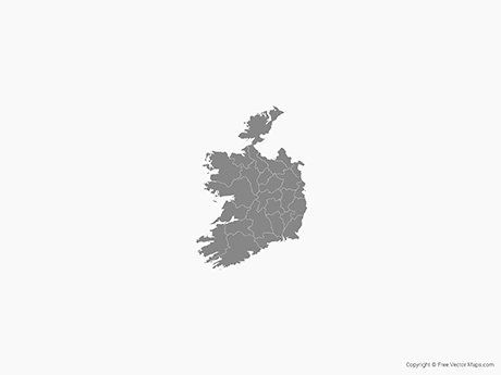 460x345 Vector Map Of Republic Of Ireland With Counties
