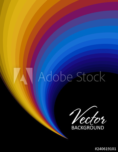 387x500 Color Trail Template With Multicolored Curl On Black Iridescent
