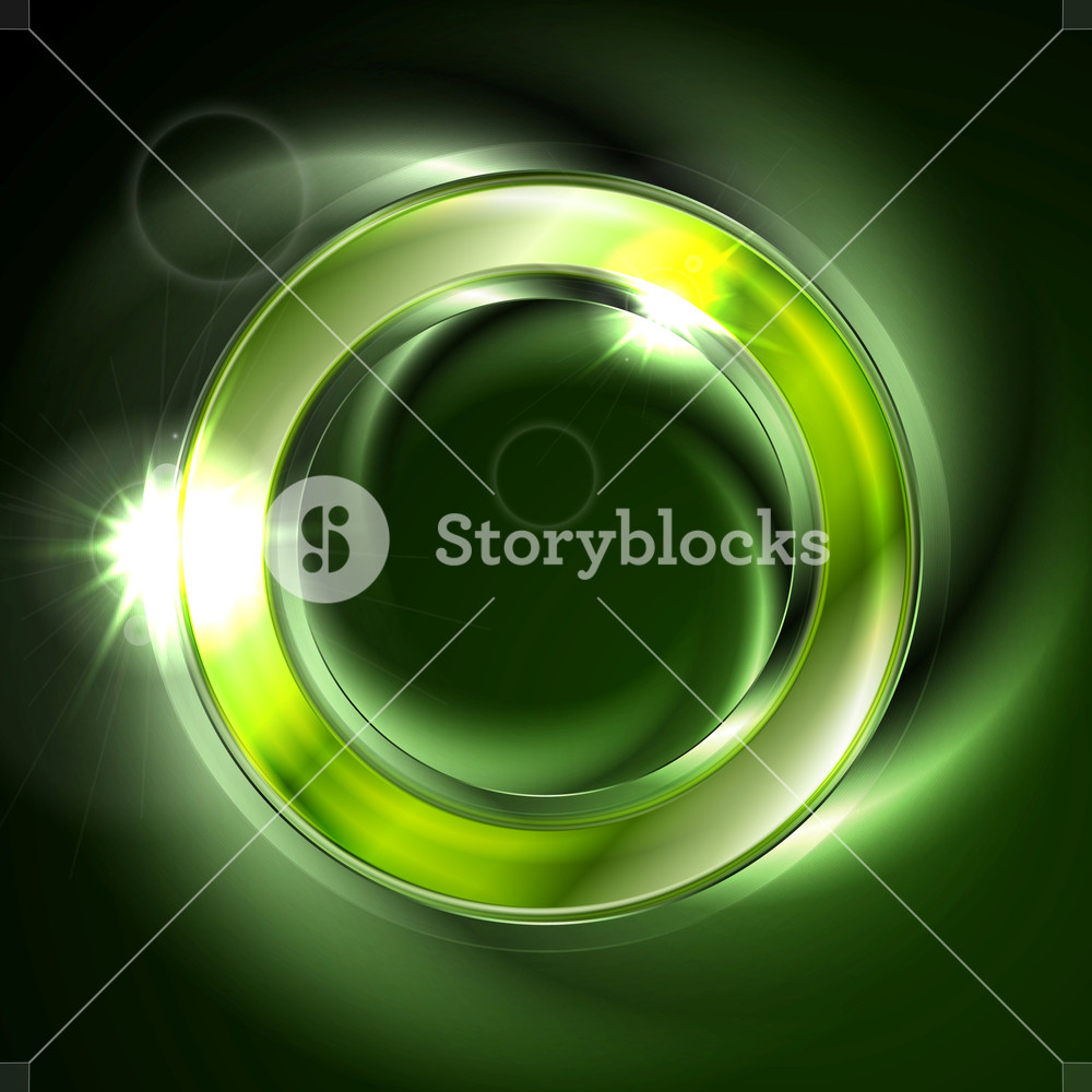 1000x1000 Bright Glow Green Iridescent Round Logo Vector Design Glowing