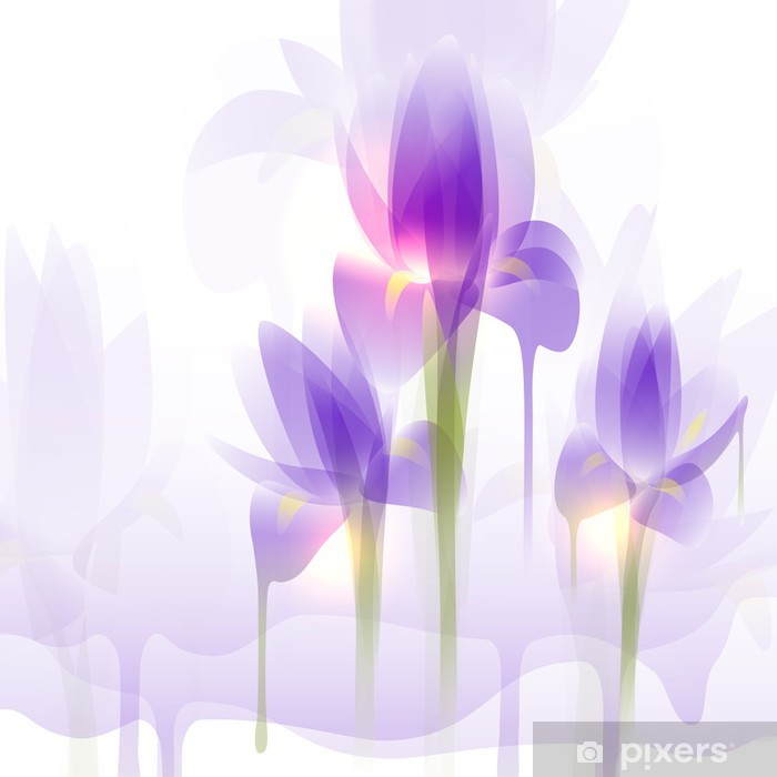 700x700 Iris Flowers, Vector Illustration Sticker