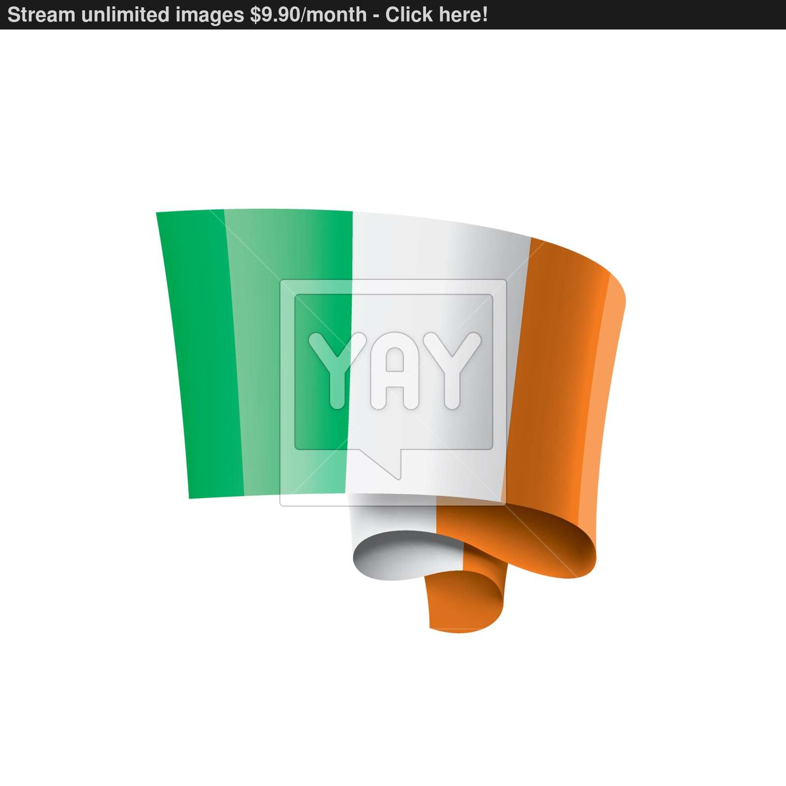 1600x1600 Ireland Flag, Vector Illustration On A White Background Vector