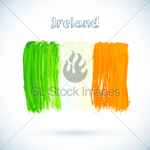 500x500 Painted Irish Flag, Vector Illustration Gl Stock Images