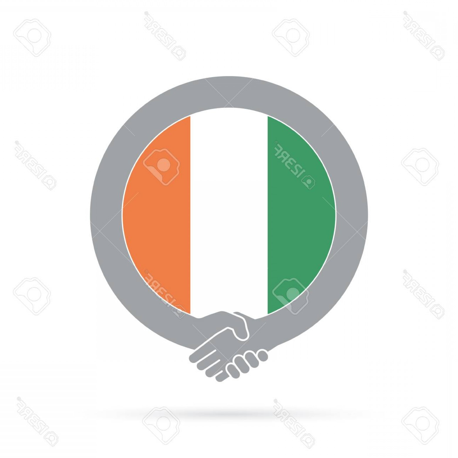 1560x1560 Photostock Vector Ireland Flag Handshake Icon Agreement Welcome